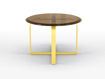 TULIP - Round metal coffee table and bronze glass top by BRUNO ZAMPA - view 3